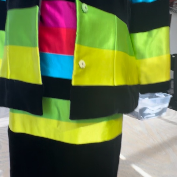 Bold Multicolor Striped Jacket and Dress - Picture 10 of 11